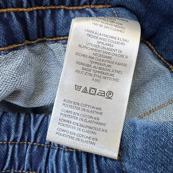 New Anthropologie Maeve Tie-Waist Wide-Leg Drawstring Jeans Dark Wash Blue Small - Picture 8 of 10